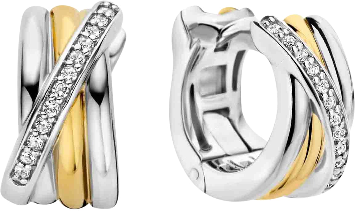 Ti Sento Ti Sento Oorbellen 7960ZY oorringen multi ringen verguld met zirkonia's Zilver