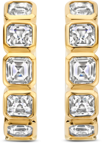 Ti Sento Ti Sento Oorbellen 7965ZY Zilver met Gouden Plating en Zirkonia's 16.5mm Goud