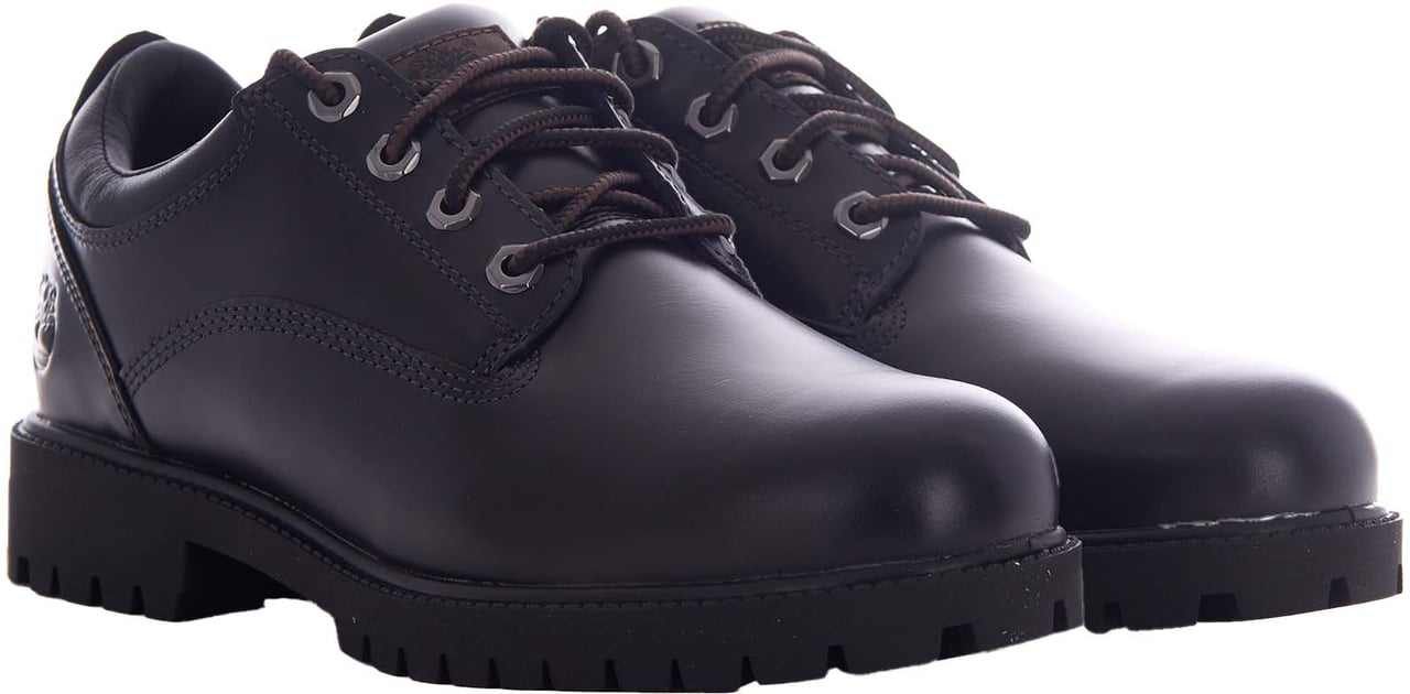 Timberland Black Full-Grain Lace-Up Shoes Zwart