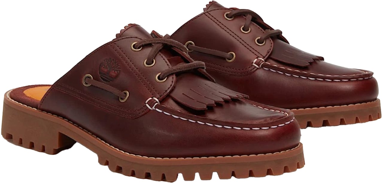 Timberland Noreen Burgundy Full-Grain Mules Bruin