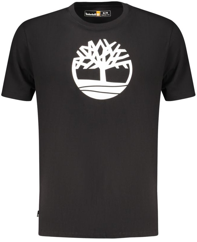 Timberland Timberland Black Cotton Men's T-Shirt Zwart
