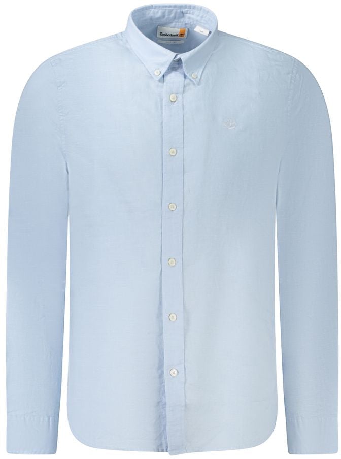 Timberland Timberland Azzurro Linen Men's Shirt Blauw