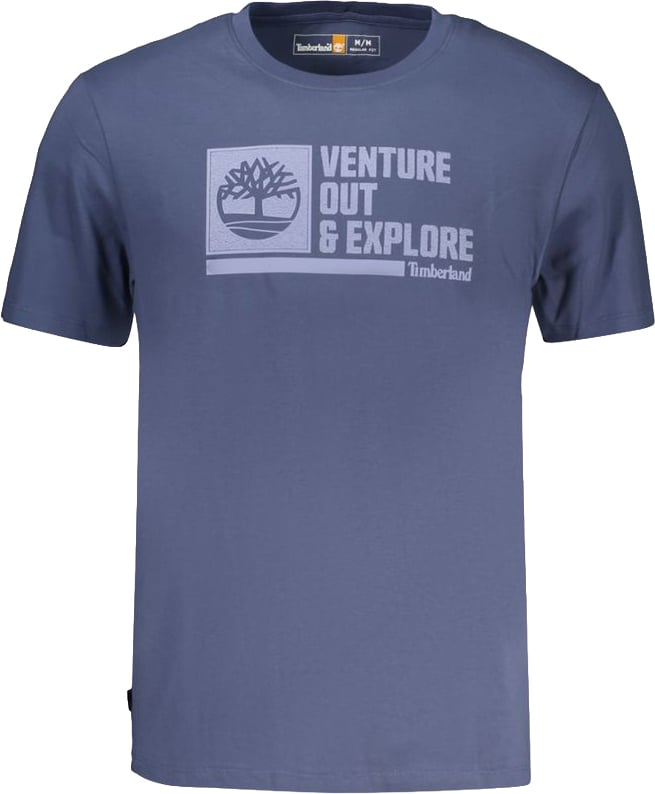 Timberland Timberland Blue Cotton Men's T-Shirt Blauw