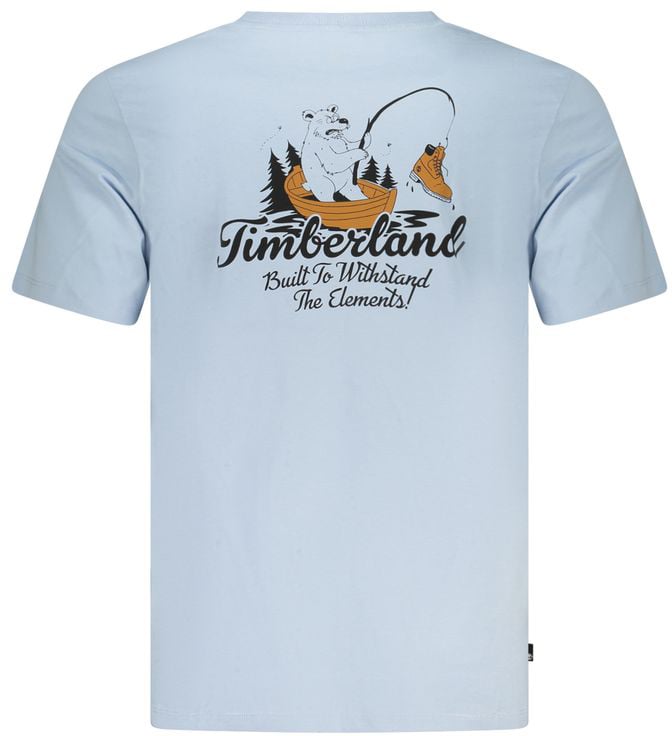 Timberland Azzurro Cotton Mens T-Shirt Blauw