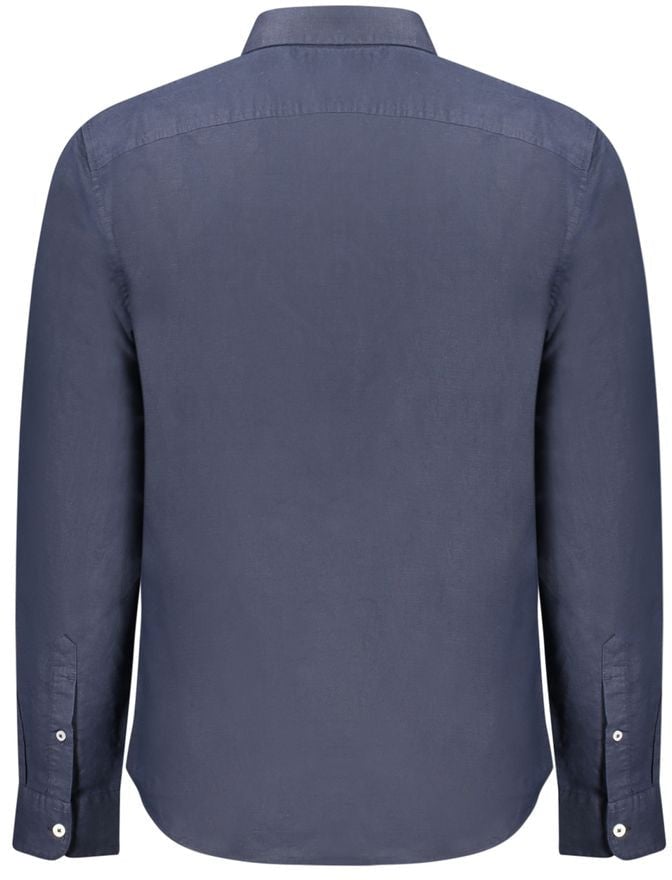Timberland Timberland Blue Linen Men Shirt Blauw