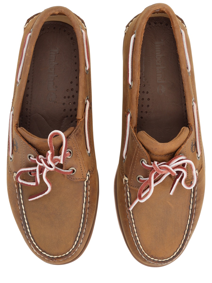Timberland Natural Classic Boat White Stitching Loafers Bruin