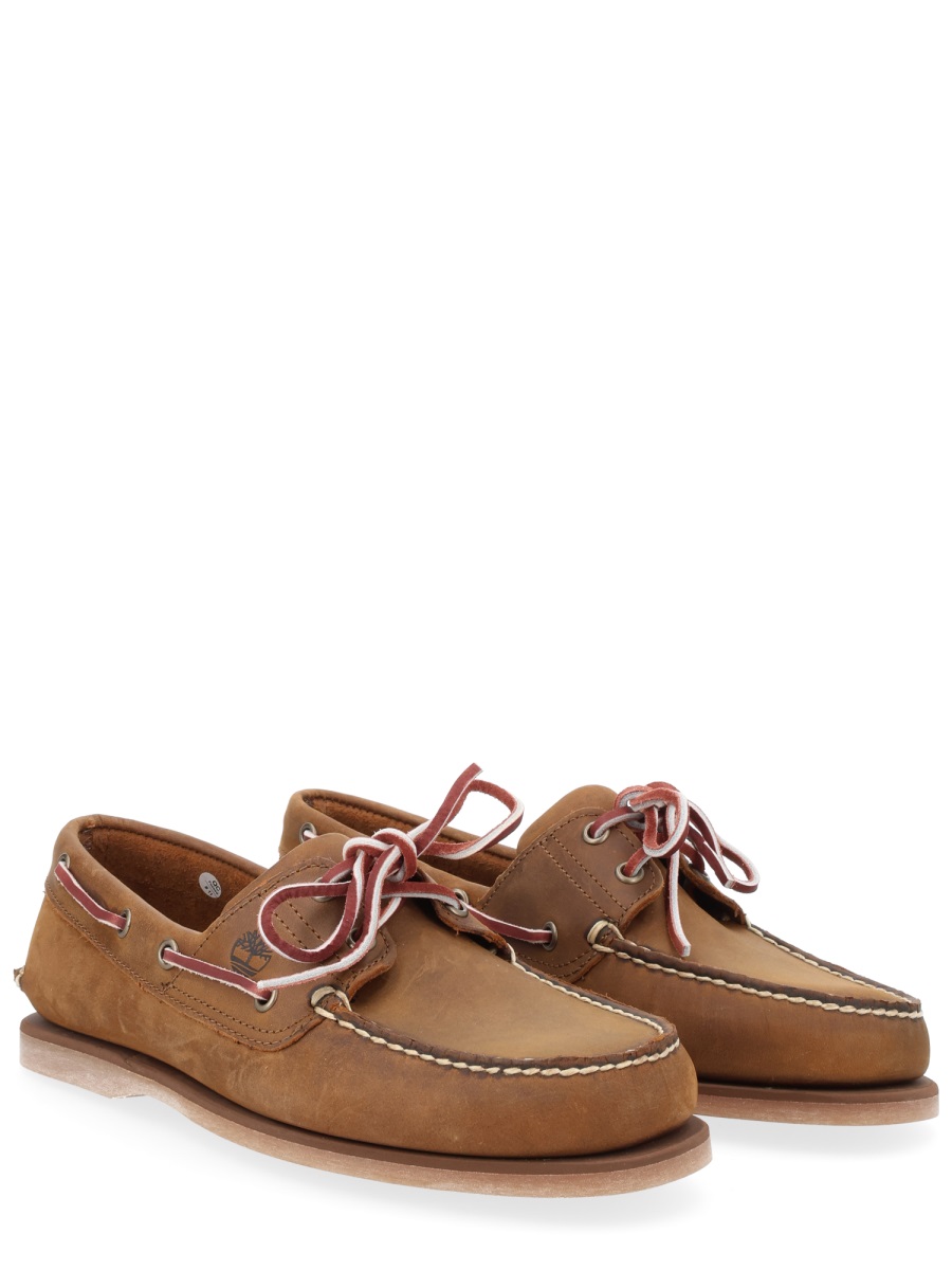 Timberland Natural Classic Boat White Stitching Loafers Bruin