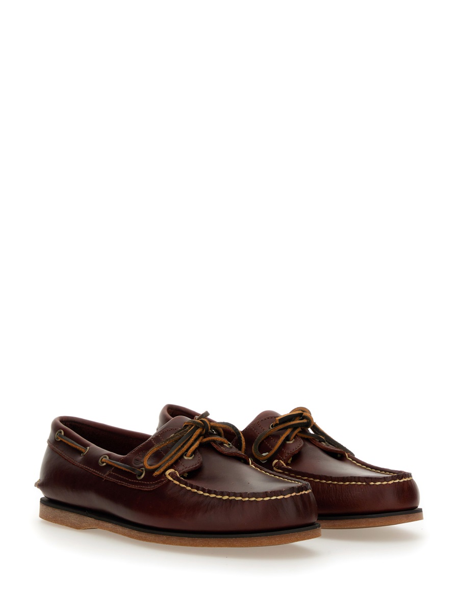 Timberland Rich Brown Polished Moc Stitching Boat Shoes Zwart