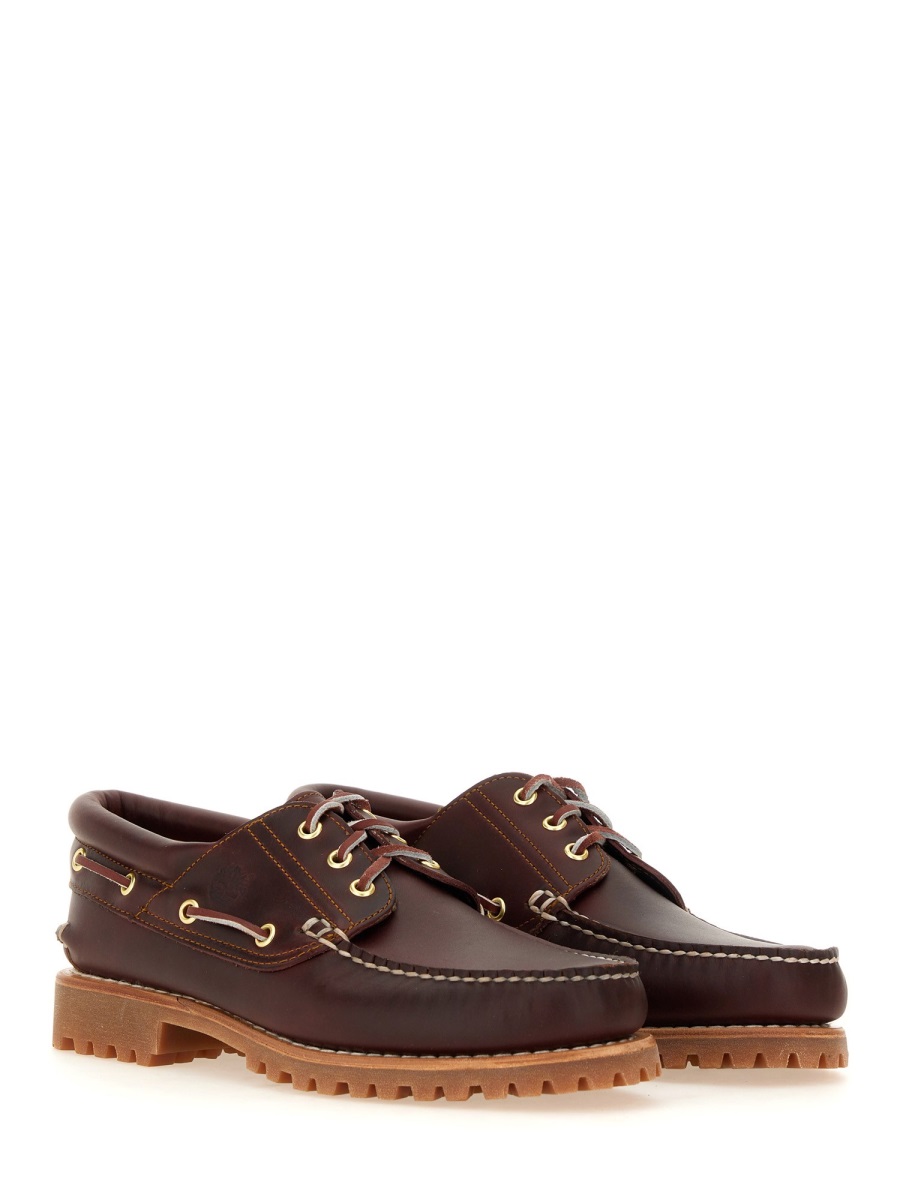 Timberland Rich Brown Padded Collar Boat Loafers Zwart