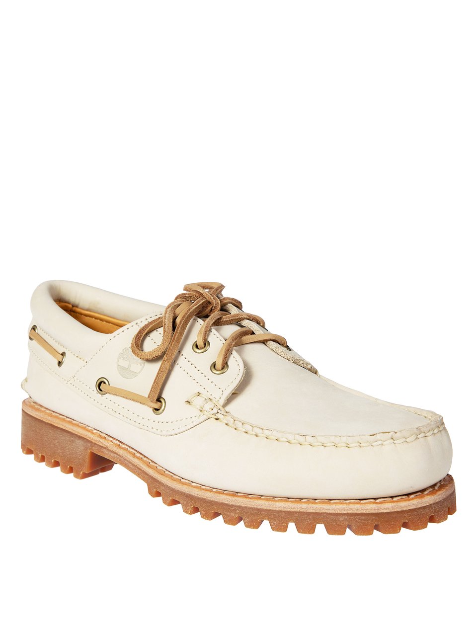 Timberland Light Beige Moccasin Lace Up Shoes Neutraal