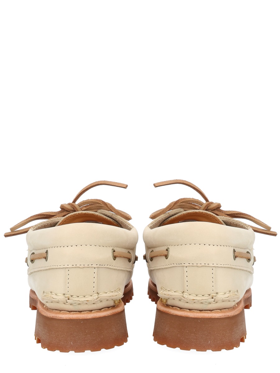 Timberland Light Beige Moc Toe Tread Boat Shoes Neutraal