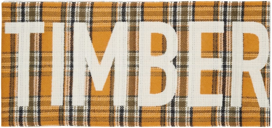 Timberland Sciarpa in Tartan Bianca e Gialla Geel
