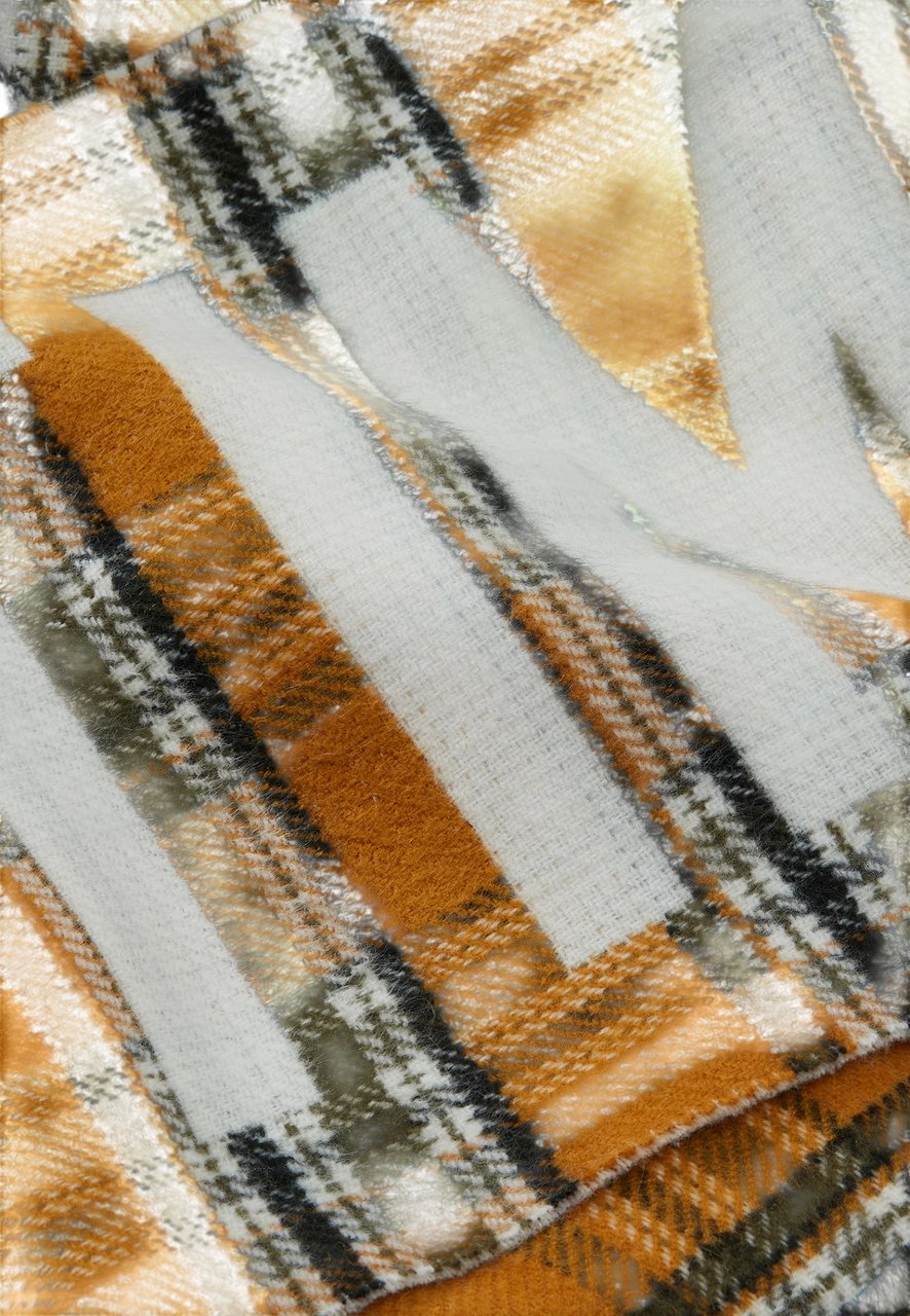 Timberland Sciarpa in Tartan Bianca e Gialla Geel