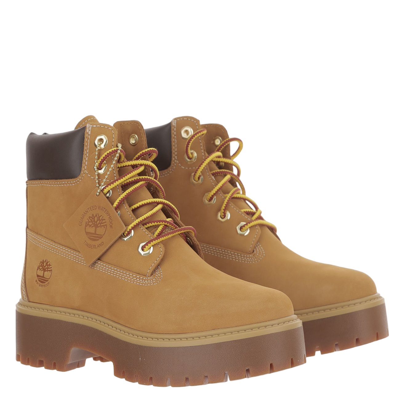 Timberland Brown Chunky Leather Ankle Boots With Waterproof Design Neutraal