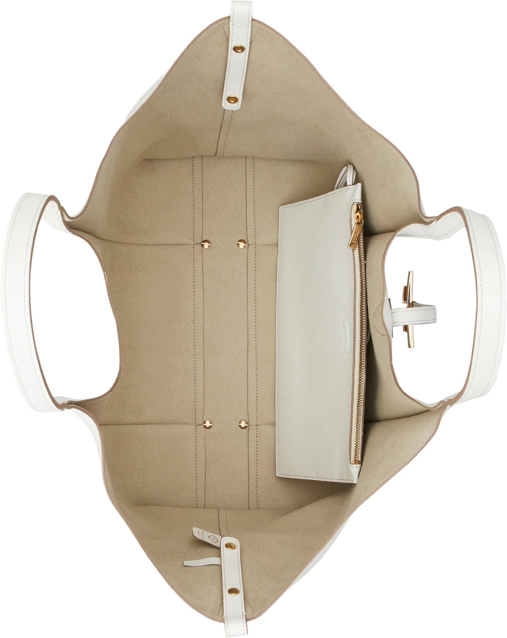 Tod's White Tsb Shopping Pend. T Medium Bag Wit