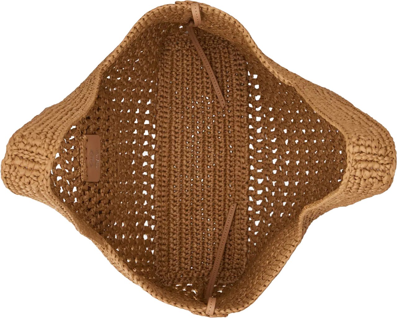 Tod's Medium Woven Tote Bag with Leather Logo Patch Bruin