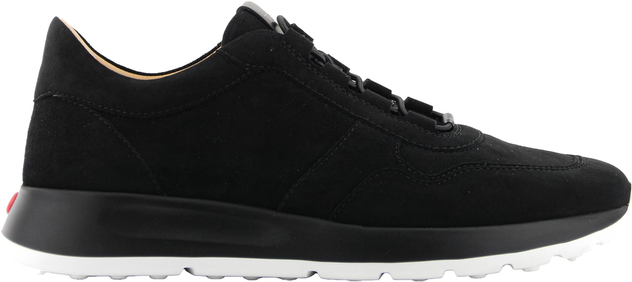 Tod's Tod's Red Dot Sneaker Pashmy Suede Black Zwart