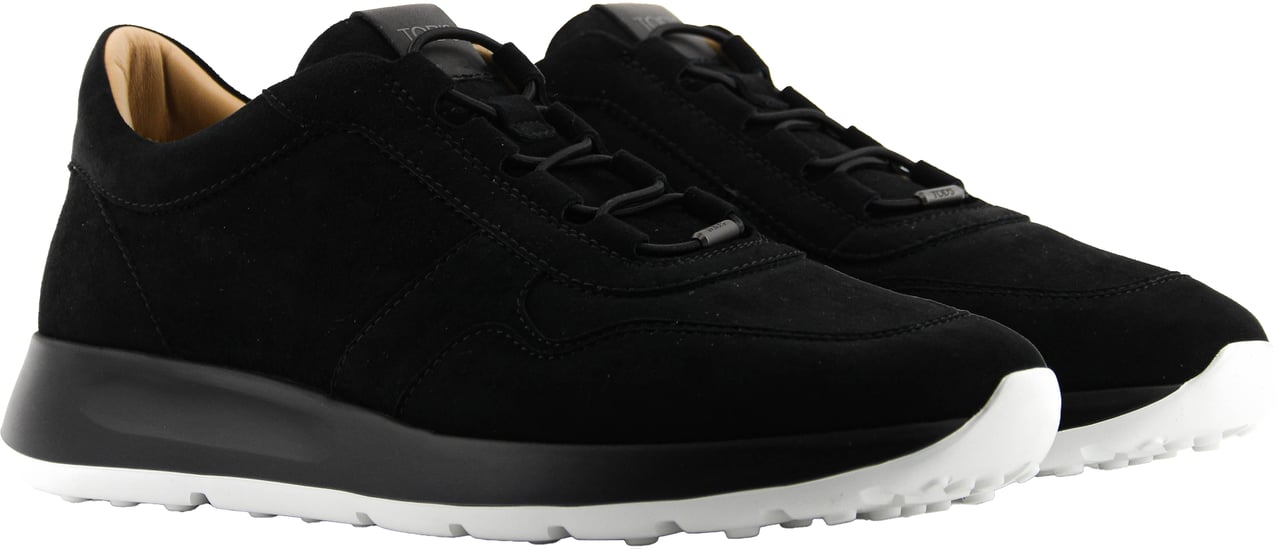 Tod's Tod's Red Dot Sneaker Pashmy Suede Black Zwart