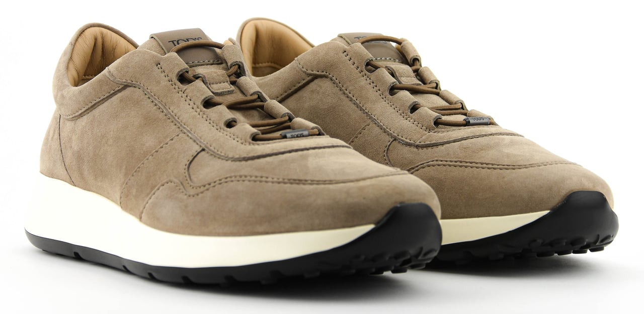 Tod's Tod's Red Dot Sneaker Pashmy Suede Taupe Beige