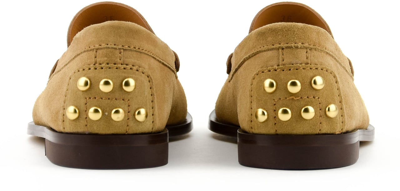 Tod's Metal Studs Loafer Camel Beige