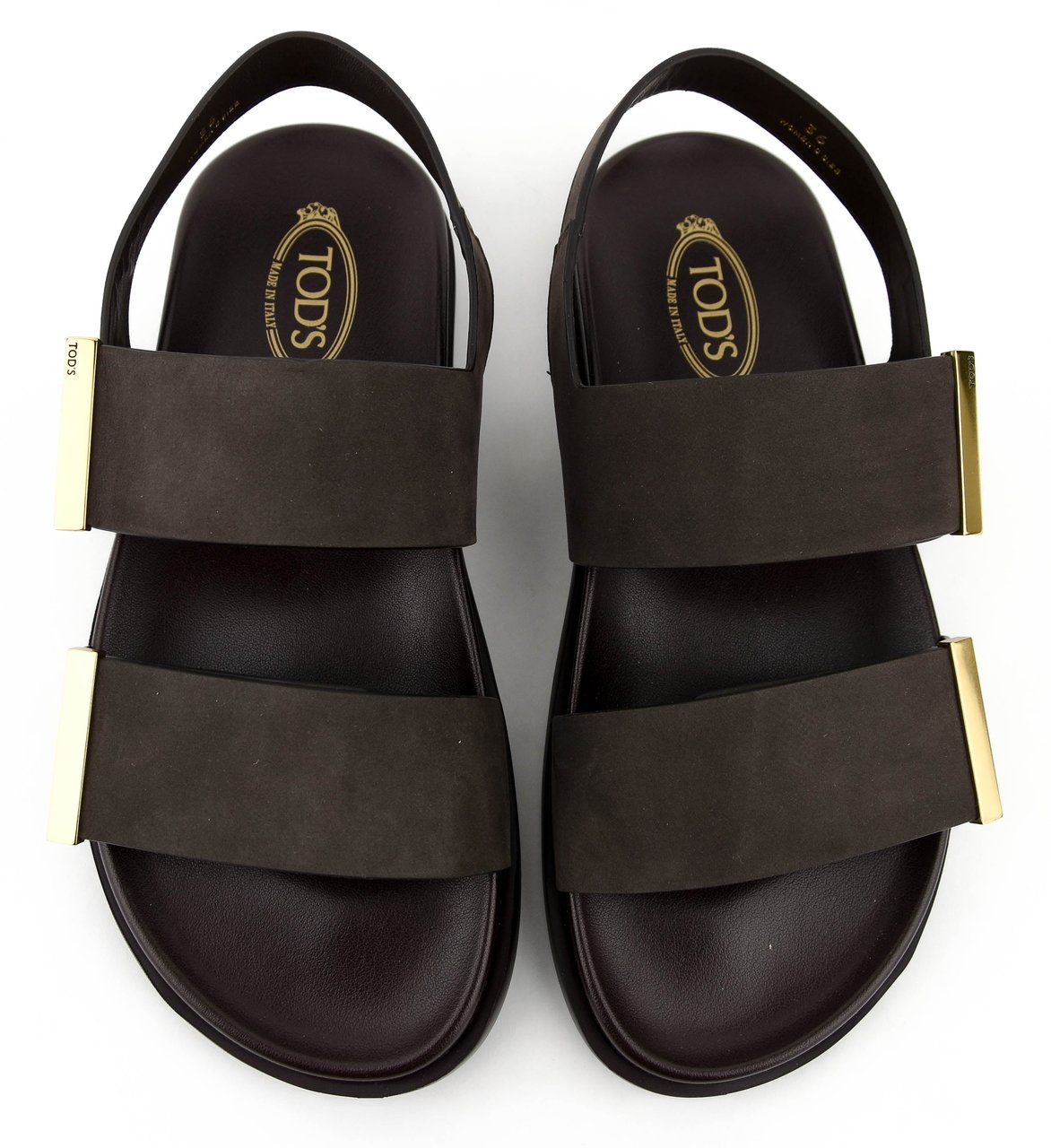 Tod's Two Strap Sandal Brown Bruin