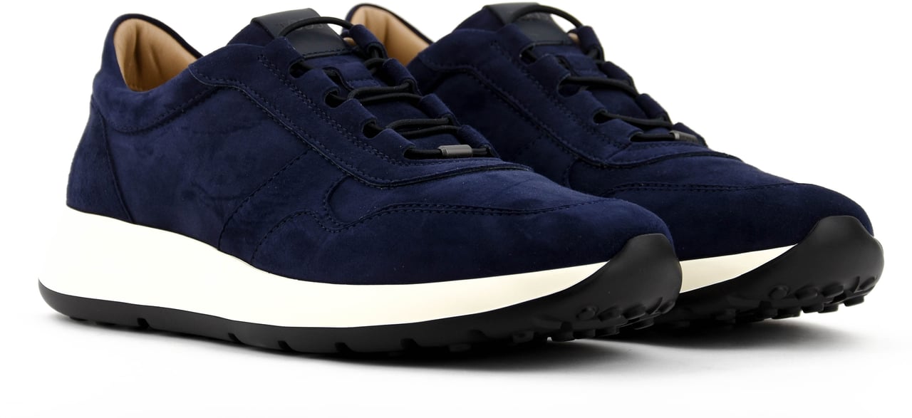 Tod's Tod's  Red Dot Sneaker Pashmy Suede Navy Blauw