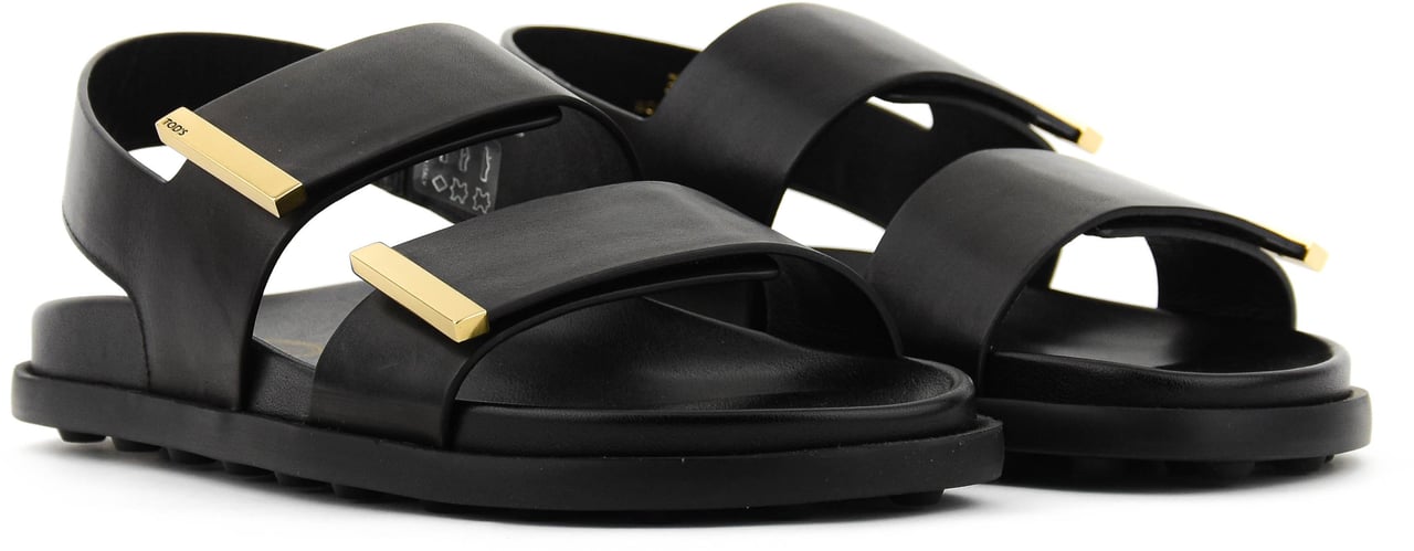 Tod's Two Strap Sandal Black Zwart
