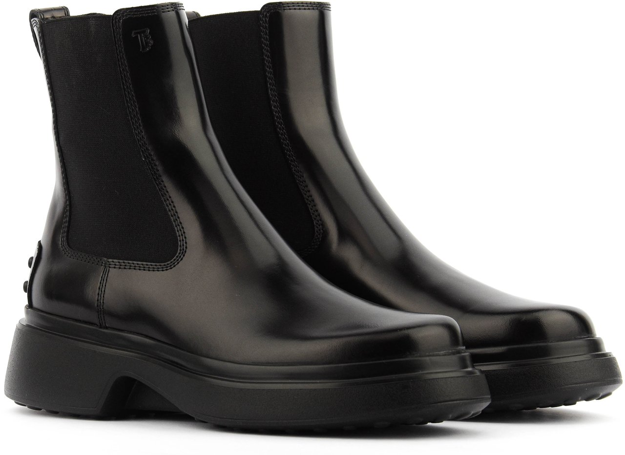 Tod's Chelaseaboot Black High Shine Zwart