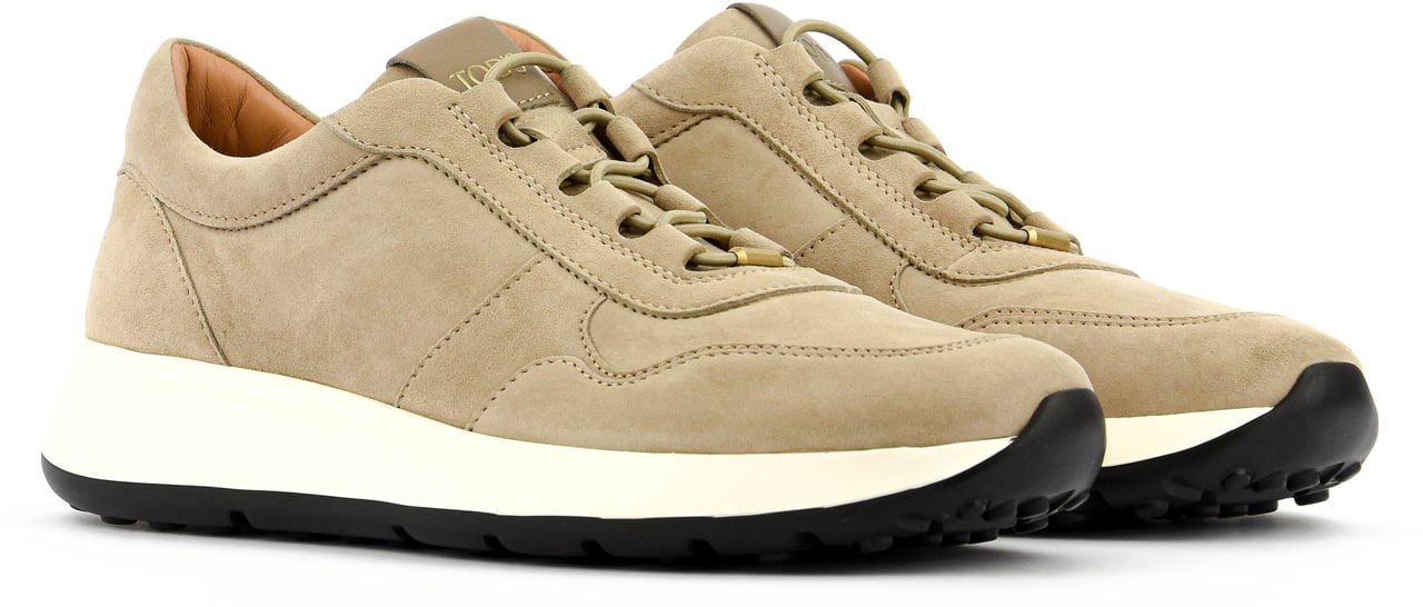 Tod's Red Dot Sneaker Grey Suede Grijs