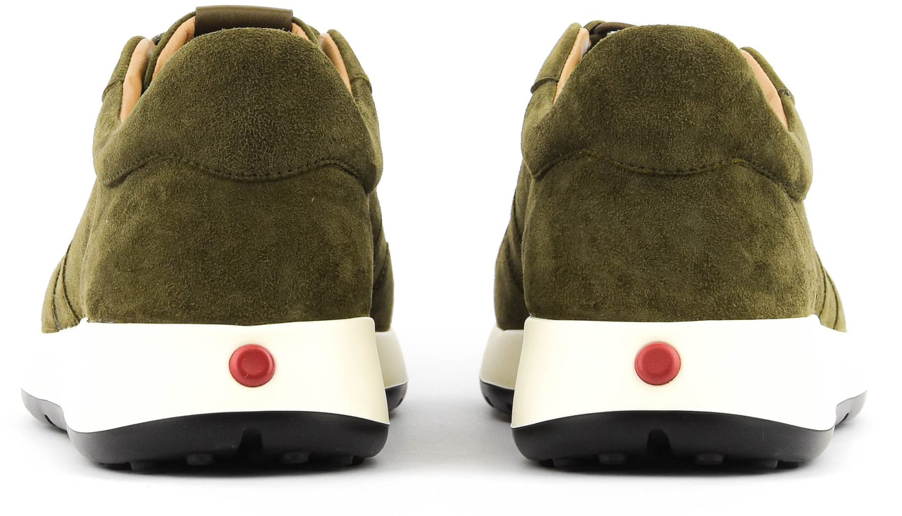 Tod's Red Dot Sneaker Green Suede Groen