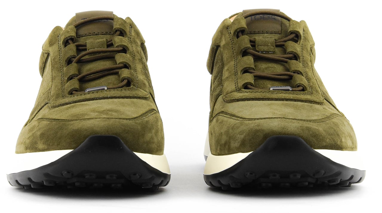 Tod's Red Dot Sneaker Green Suede Groen
