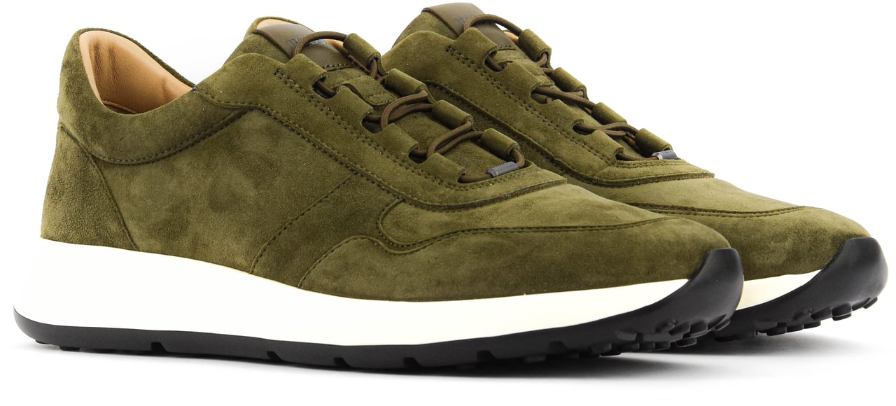 Tod's Red Dot Sneaker Green Suede Groen