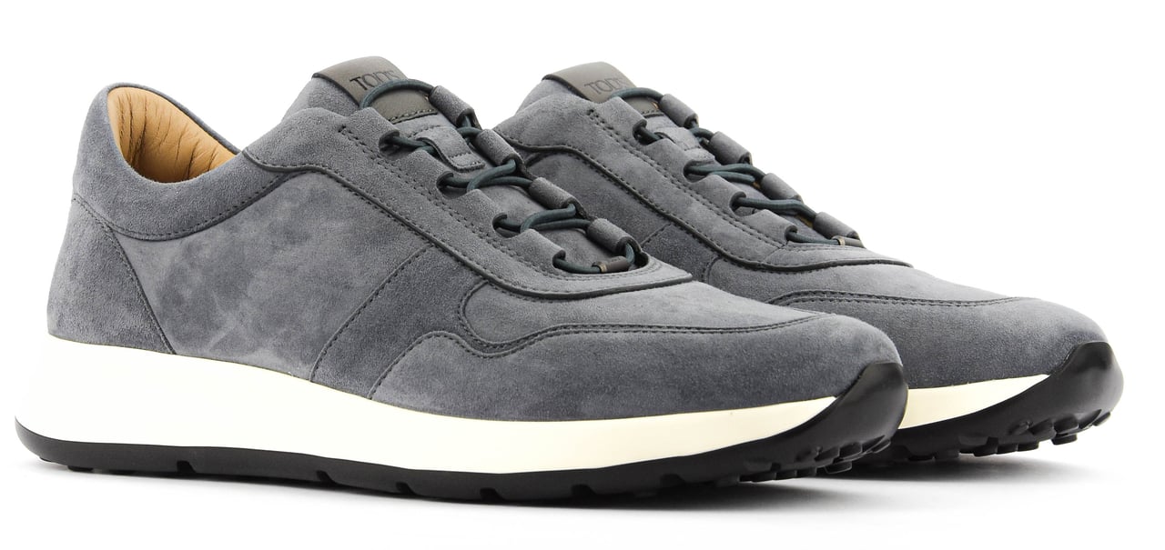 Tod's Red Dot Sneaker Blue Suede Blauw
