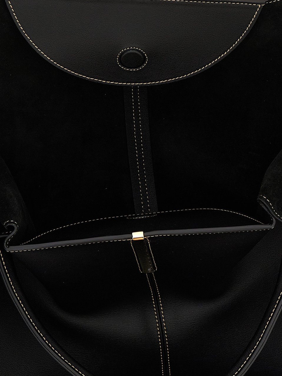Tod's Black Calfskin Tote Bag Zwart