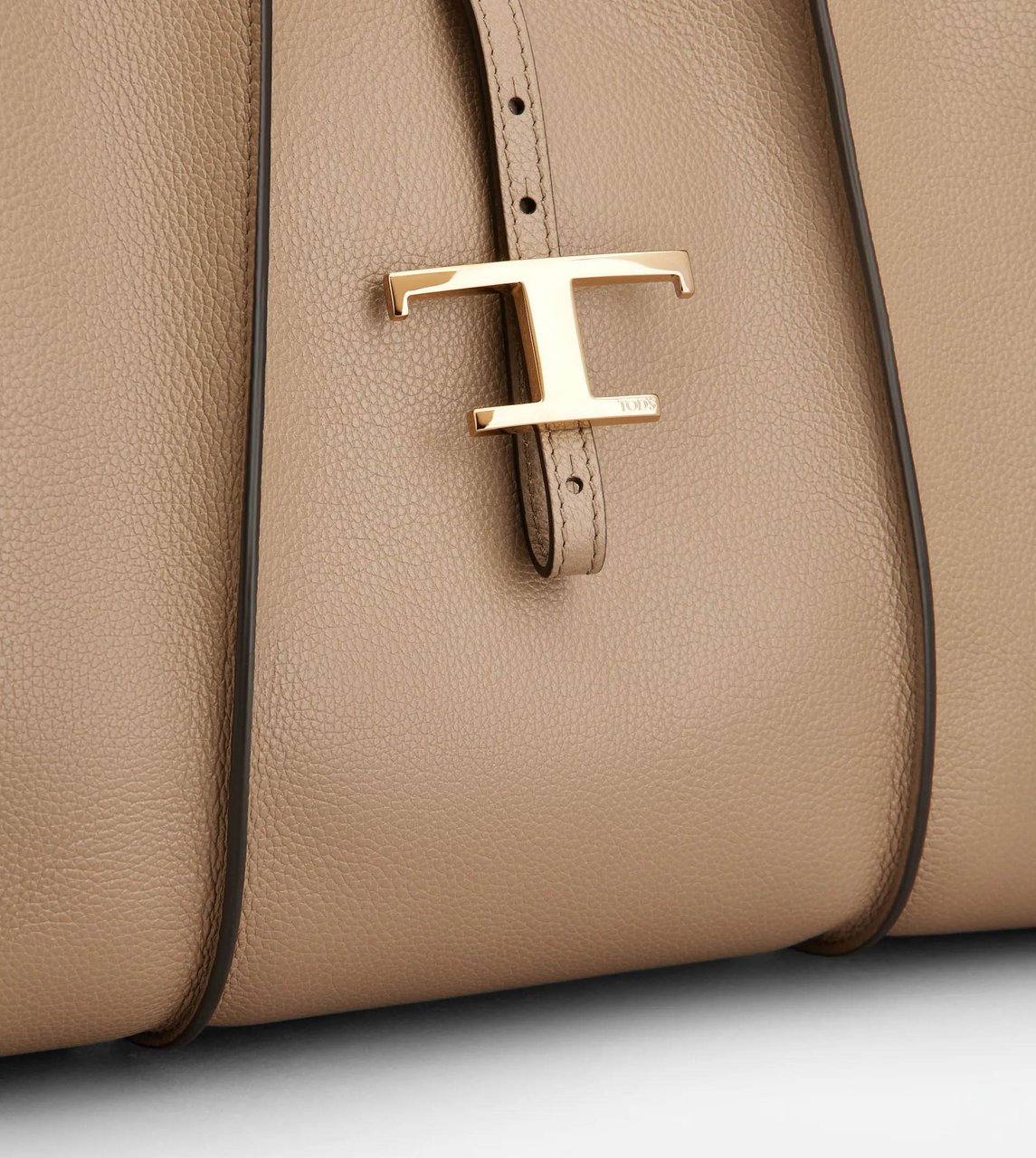 Tod's Beige Grained Texture Tote Neutraal