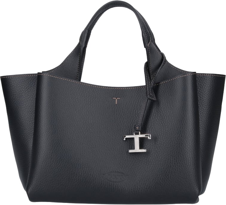 Tod's Mini Hammered Leather Tote Bag Zwart
