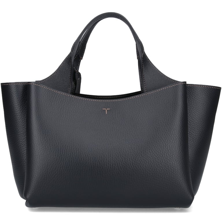 Tod's Mini Hammered Leather Tote Bag Zwart