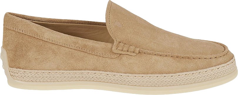 Tod's Slip-On Calfskin Flat Shoes Neutraal