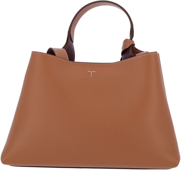 Tod's Small Handbag In Brown Hammered Calfskin Neutraal