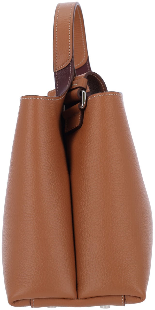 Tod's Small Handbag In Brown Hammered Calfskin Neutraal