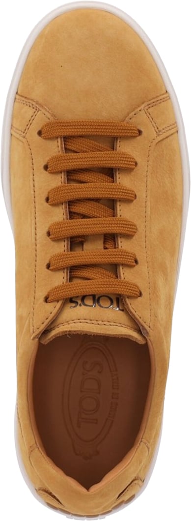 Tod's Nubuck Leather Sneakers With Round Toe Bruin