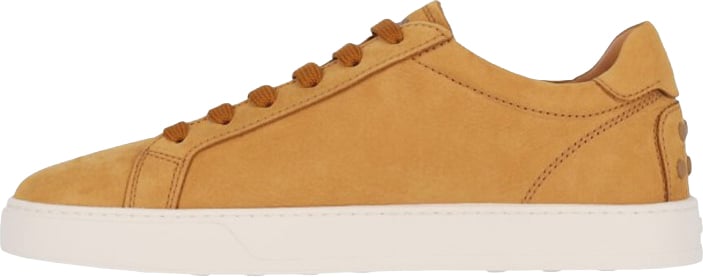 Tod's Nubuck Leather Sneakers With Round Toe Bruin