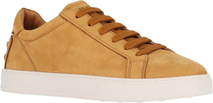 Tod's Nubuck Leather Sneakers With Round Toe Bruin