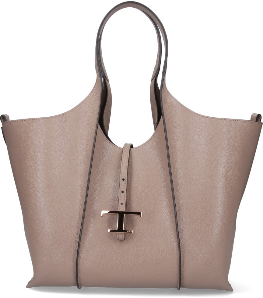 Tod's Tote Bag in Taupe Leather Neutraal