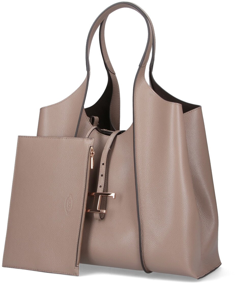 Tod's Tote Bag in Taupe Leather Neutraal