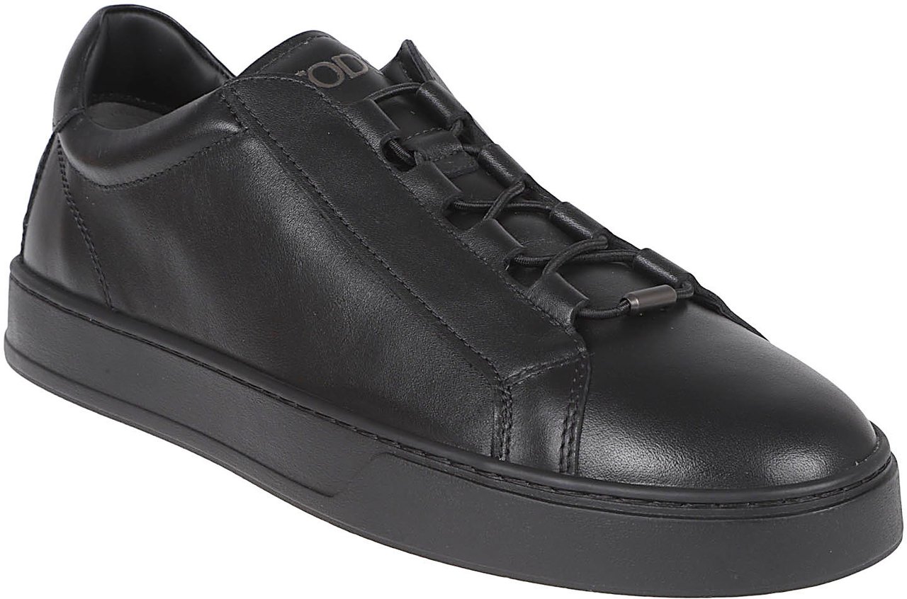 Tod's Low-Top Calfskin Leather Sneakers Zwart