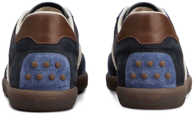 Tod's Low-Top Sneakers With Blue Suede Stripe And Contrast Details Zwart
