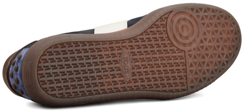 Tod's Low-Top Sneakers With Blue Suede Stripe And Contrast Details Zwart