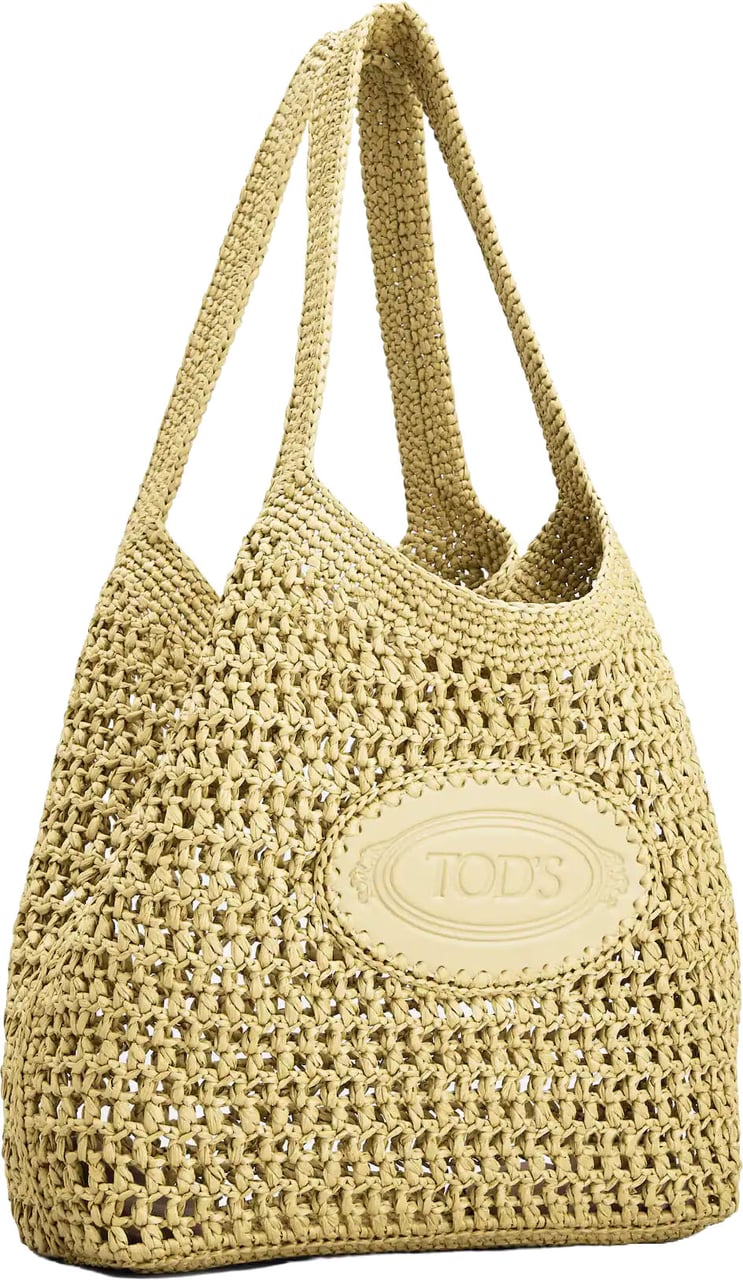 Tod's Woven Tote Bag with Embossed Logo Neutraal