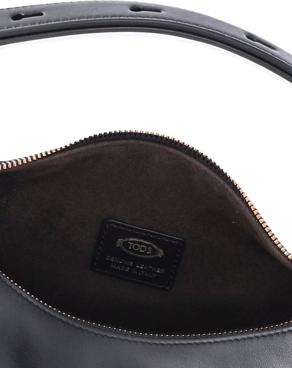 Tod's Black Metal Dots Calf Leather Shoulder Bag Zwart